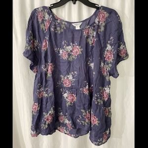 NEW Arizona Jean Co Floral‎ Peplum Plus Size Top [ SZ 2X ]